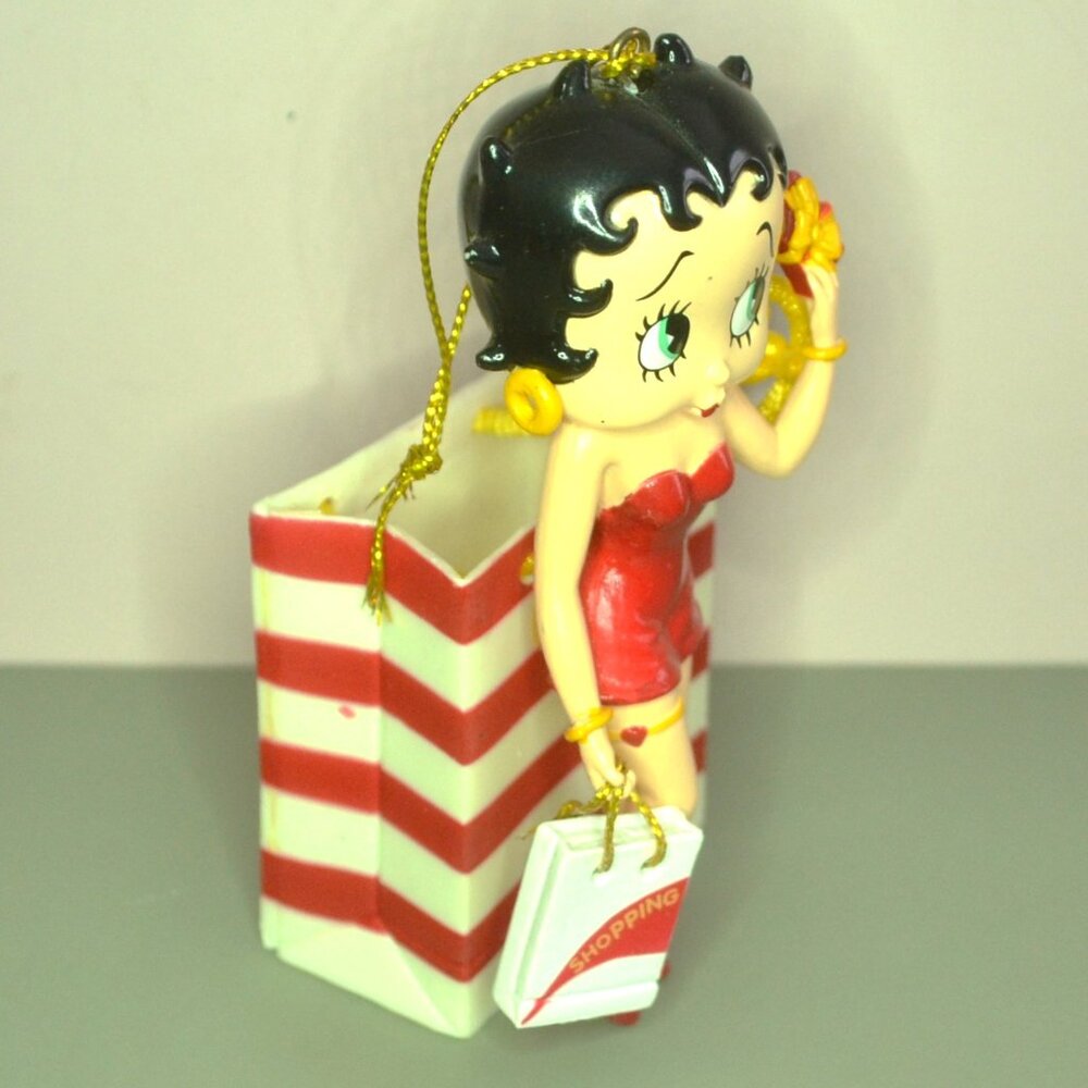 Set Of 4 Betty Boop Figures/Ornaments Shopping Bag High Heels Martini Glass - Picture 5 of 14